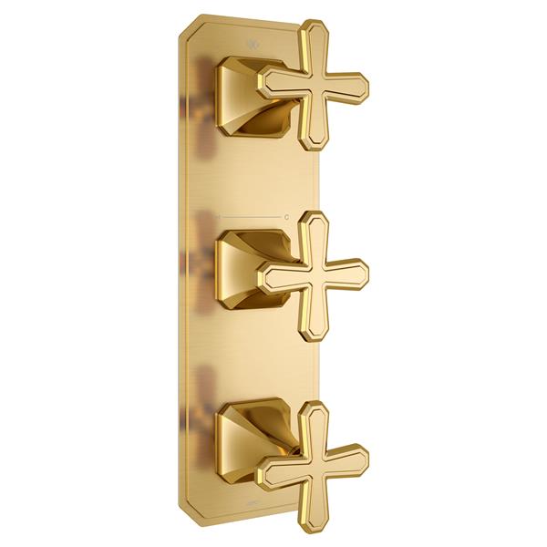 DXV - Belshire Three-Handle Thermostatic Valve Trim With Cross Handles