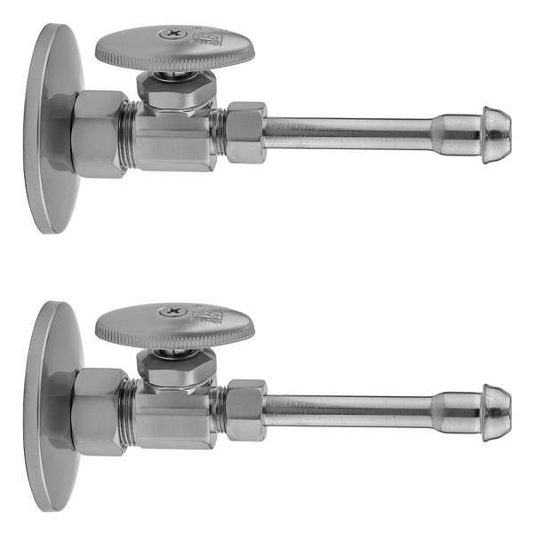 Jaclo - Multi Turn Straight Pattern 5/8 Inch O.D. Compression (Fits 1/2 Inch Copper) x 3/8 Inch O.D. Faucet Supply Kit with Oval Handle, and 20 Inch Supply Tubes, Escutcheons