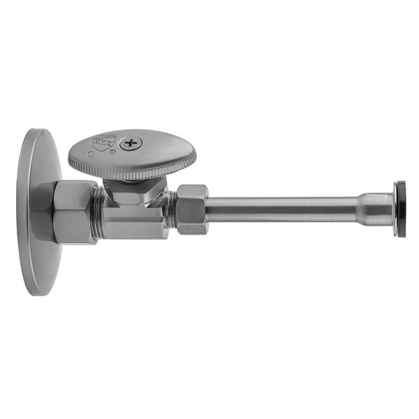 Jaclo - Multi Turn Straight Pattern 5/8 Inch O.D. Compression (Fits 1/2 Inch Copper) x 3/8 Inch O.D. Toilet Supply Kit with Oval Handle, 20 Inch Supply Tube, Escutcheon