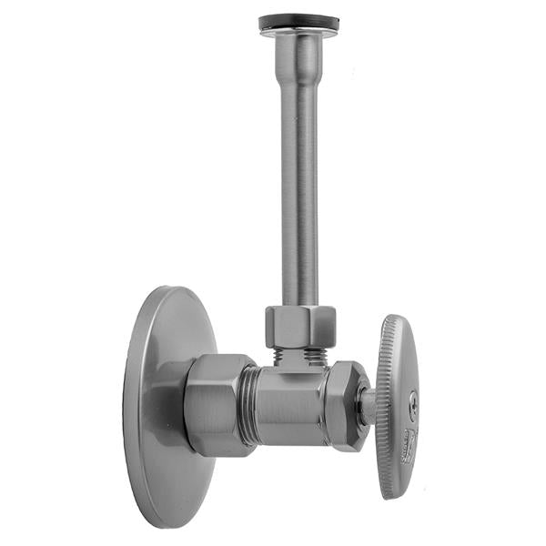 Jaclo - Multi Turn Angle Pattern 5/8 Inch O.D. Compression (Fits 1/2 Inch Copper) x 3/8 Inch O.D. Toilet Supply Kit with Oval Handle, 20 Inch Supply Tube, Escutcheon