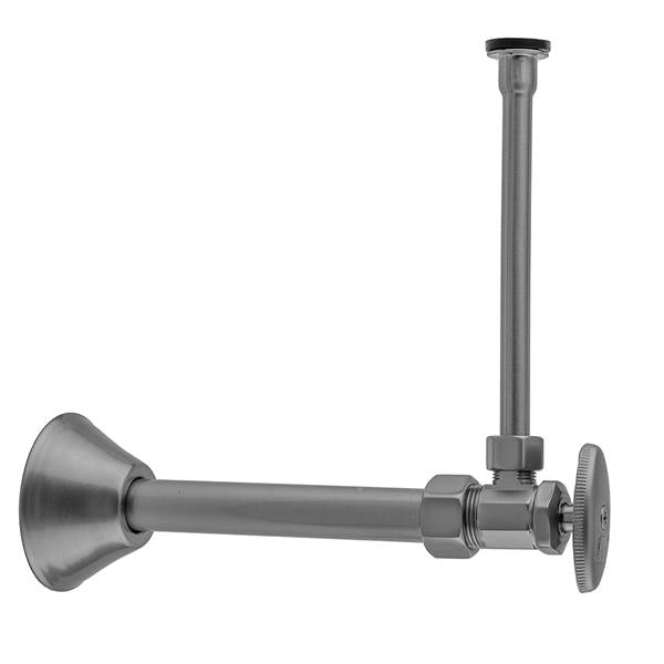 Jaclo - Multi Turn Angle Pattern 5/8 Inch O.D. Compression (Fits 1/2 Inch Copper) x 3/8 Inch O.D. Toilet Supply Kit with Oval Handle, 20 Inch Supply Tube, Cover Tube, Escutcheon