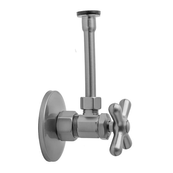 Jaclo - Multi Turn Angle Pattern 5/8 Inch O.D. Compression (Fits 1/2 Inch Copper) x 3/8 Inch O.D. Toilet Supply Kit with Cross Handle, 20 Inch Supply Tube, Escutcheon
