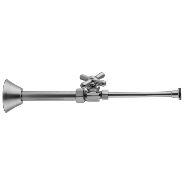 Jaclo - Multi Turn Straight Pattern 5/8 Inch O.D. Compression (Fits 1/2 Inch Copper) x 3/8 Inch O.D. Toilet Supply Kit with Cross Handle, 20 Inch Supply Tube, Cover Tube, Escutcheon