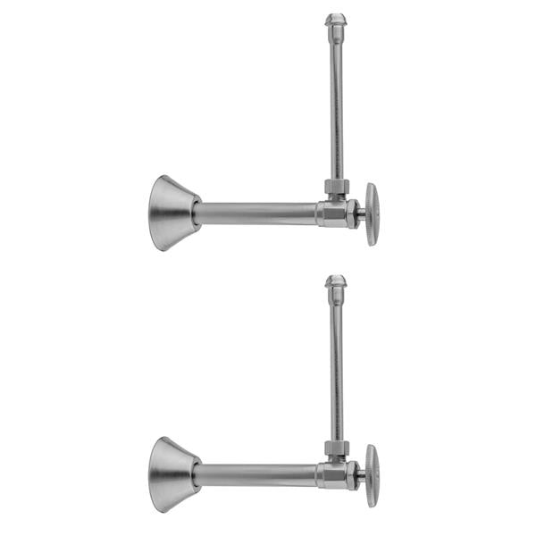 Jaclo - Multi Turn Angle Pattern 1/2 Inch Copper (Sweat Fit) x 3/8 Inch O.D. Faucet Supply Kit with Oval Handle, 20 Inch Supply Tubes, Escutcheons