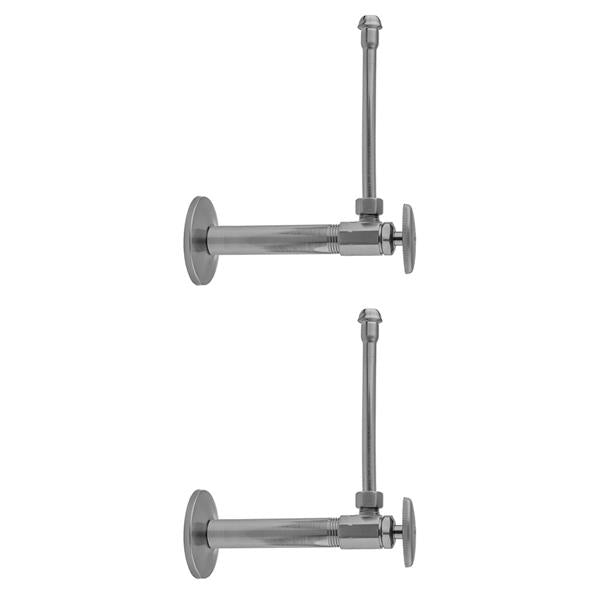 Jaclo - Multi Turn Angle Pattern 1/2 Inch IPS x 3/8 Inch O.D. Faucet Supply Kit with Oval Handle, 20 Inch Supply Tubes
