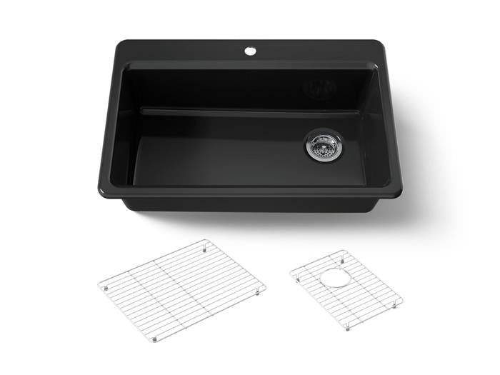 Kohler - Riverby 33 Inch Top-Mount Single-Bowl Workstation Kitchen Sink - 1-Hole