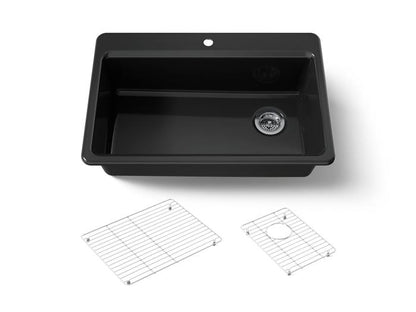 Kohler - Riverby 33 Inch Top-Mount Single-Bowl Workstation Kitchen Sink - 1-Hole