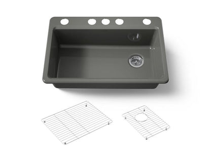 Kohler - Riverby 33 Inch Undermount Single-Bowl Workstation Kitchen Sink - 5U-Hole