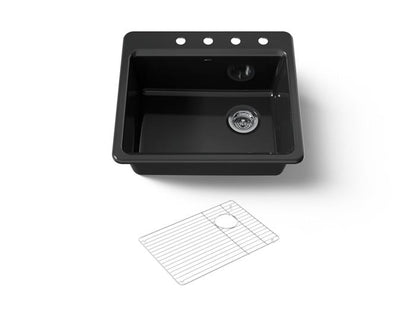 Kohler - Riverby 25 Inch Top-Mount Single-Bowl Kitchen Sink - 4-Hole