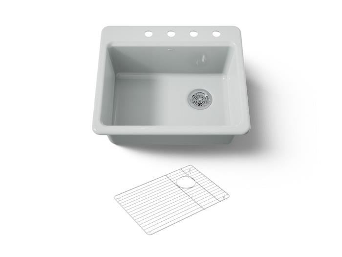 Kohler - Riverby 25 Inch Top-Mount Single-Bowl Kitchen Sink - 4-Hole
