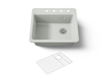 Kohler - Riverby 25 Inch Top-Mount Single-Bowl Kitchen Sink - 4-Hole