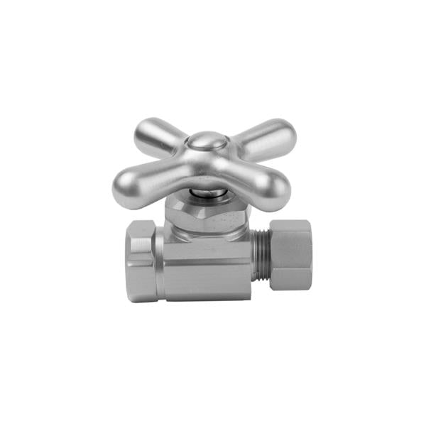 Jaclo - Multi Turn Straight Pattern 3/8 Inch IPS x 3/8 Inch O.D. Supply Valve with Cross Handle