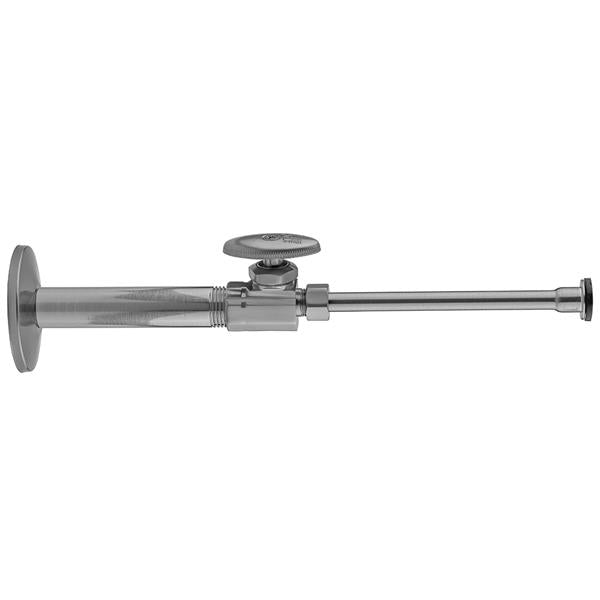 Jaclo - Multi Turn Straight Pattern 1/2 Inch IPS x 3/8 Inch O.D. Toilet Supply Kit with Oval Handle, 20 Inch Supply Tube, Escutcheon