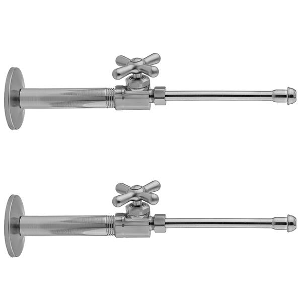 Jaclo - Multi Turn Straight Pattern 1/2 Inch IPS x 3/8 Inch O.D. Faucet Supply Kit with Cross Handle, 20 Inch Supply Tubes, Escutcheons