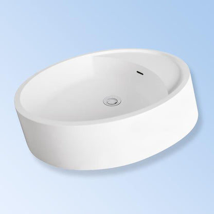 Lacava - Suave Vessel Or Pedestal Mounted Solid Surface Sink With Overflow