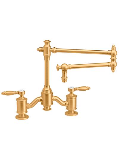 Waterstone - Towson Bridge Faucet - 18 Inch Articulated Spout - Lever Handles