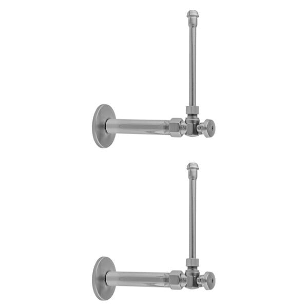 Jaclo - Quarter Turn Angle Pattern 3/8 Inch IPS x 3/8 Inch O.D. Faucet Supply Kit with Oval Handle, 20 Inch Supply Tubes, Escutcheons