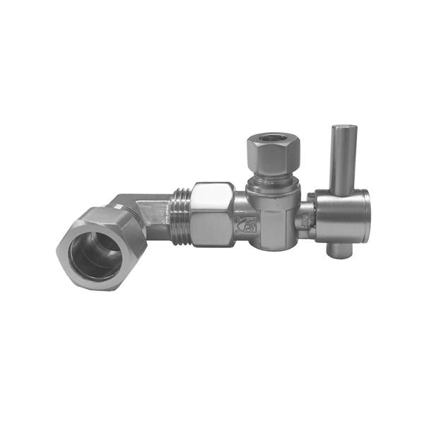 Jaclo - Quarter Turn Angle Pattern 1/2 Inch IPS x 3/8 Inch O.D. Supply Valve with Contempo Lever Handle For Skirted Toilet