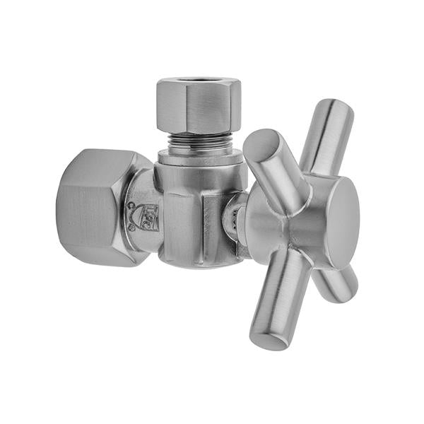 Jaclo - Quarter Turn Angle Pattern 1/2 Inch IPS x 3/8 Inch O.D. Supply Valve with Contempo Cross Handle