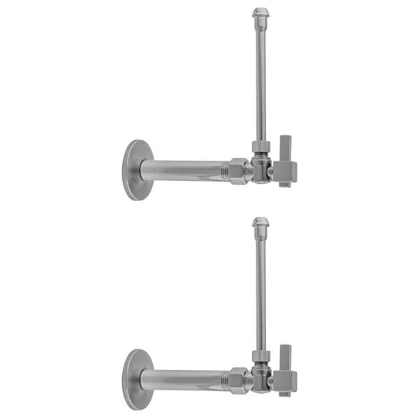 Jaclo - Quarter Turn Angle Pattern 1/2 Inch IPS x 3/8 Inch O.D. Faucet Supply Kit with Square Lever Handle, 20 Inch Supply Tubes, Escutcheons