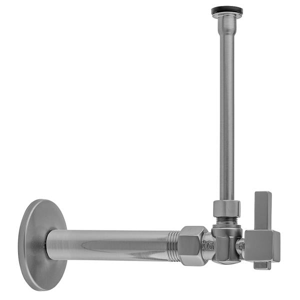 Jaclo - Quarter Turn Angle Pattern 1/2 Inch IPS x 3/8 Inch O.D. Toilet Supply Kit with Square Lever Handle, 20 Inch Supply Tube, Escutcheon