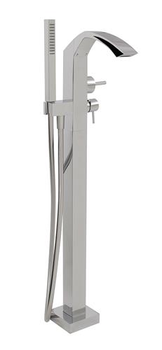 Aquabrass - Etna Floormount Tub Filler With Handshower - Trim Only