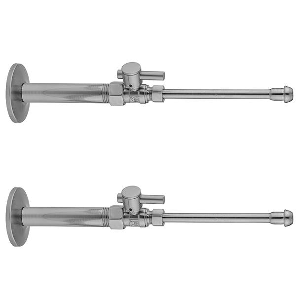 Jaclo - Quarter Turn Straight Pattern 3/8 Inch IPS x 3/8 Inch O.D. Faucet Supply Kit with Contempo Lever Handle, 20 Inch Supply Tubes, Escutcheons