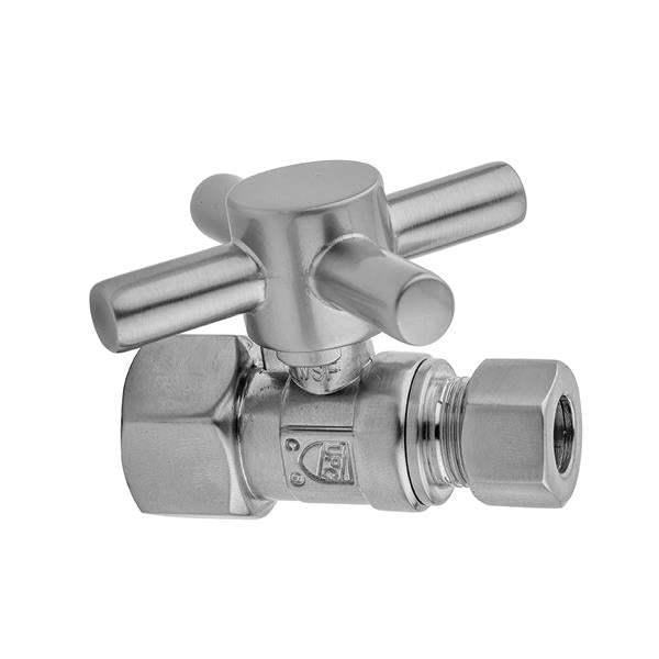 Jaclo - Quarter Turn Straight Pattern 1/2 Inch IPS x 3/8 Inch O.D. Supply Valve with Contempo Cross Handle