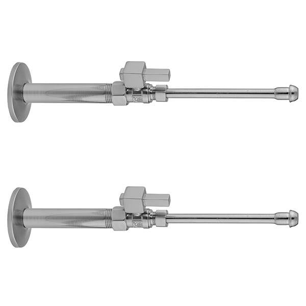 Jaclo - Quarter Turn Straight Pattern 1/2 Inch IPS x 3/8 Inch O.D. Faucet Supply Kit with Square Lever 20 Inch Supply Tubes, Escutcheons
