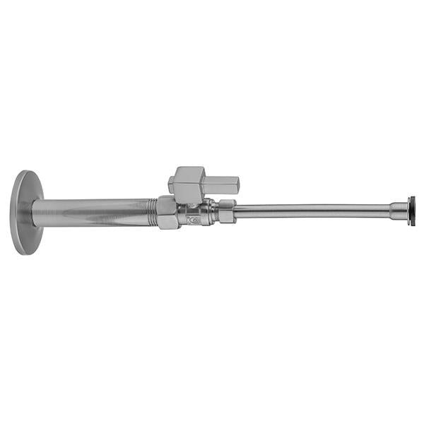 Jaclo - Quarter Turn Straight Pattern 1/2 Inch IPS x 3/8 Inch O.D. Toilet Supply Kit with Square Lever 20 Inch Supply Tube, Escutcheon
