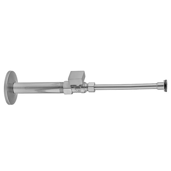 Jaclo - Quarter Turn Straight Pattern 1/2 Inch IPS x 3/8 Inch O.D. Toilet Supply Kit with Square Handle, 20 Inch Supply Tube, Escutcheon