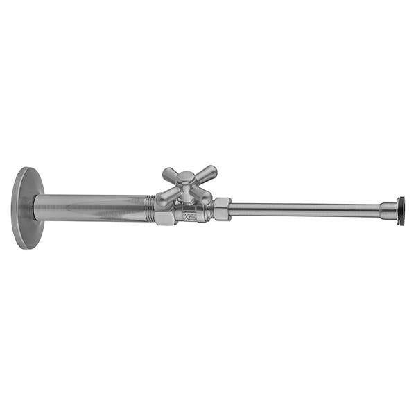 Jaclo - Quarter Turn Straight Pattern 1/2 Inch IPS x 3/8 Inch O.D. Toilet Supply Kit with Standard Cross Handle, 20 Inch Supply Tube, Escutcheon