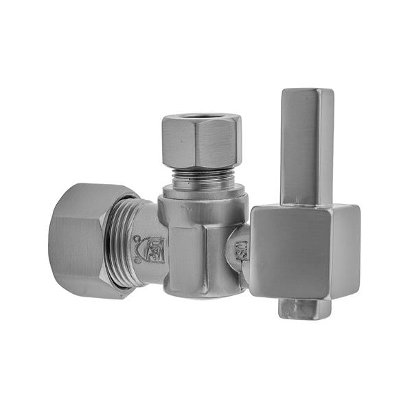 Jaclo - Quarter Turn Angle Pattern 5/8 Inch O.D. Compression (FITS 1/2 Inch Copper) x 3/8 Inch O.D. Supply Valve with Square Lever Handle