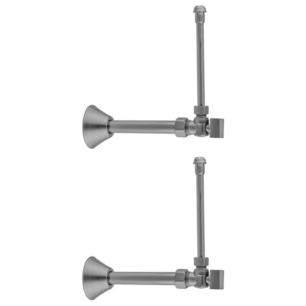Jaclo - Quarter Turn Angle Pattern 5/8 Inch O.D. Compression (Fits 1/2 Inch Copper) x 3/8 Inch O.D. Faucet Supply Kit with Square Handle, 20 Inch Supply Tubes, Cover Tube, Escutcheons