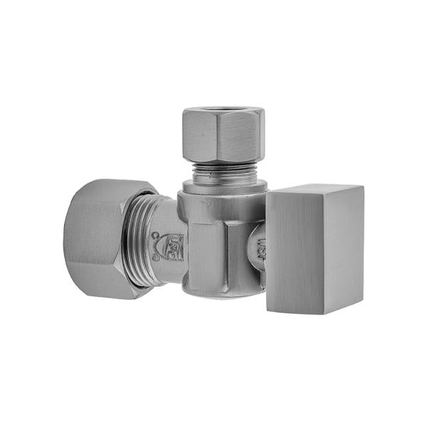 Jaclo - Quarter Turn Angle Pattern 5/8 Inch O.D. Compression (FITS 1/2 Inch Copper) x 3/8 Inch O.D. Supply Valve with Square Handle