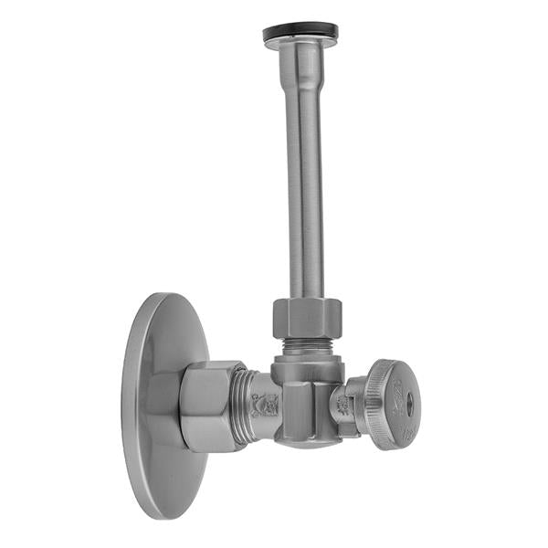 Jaclo - Quarter Turn Angle Pattern 5/8 Inch O.D. Compression (Fits 1/2 Inch Copper) x 3/8 Inch O.D. Toilet Supply Kit Oval Handle, 20 Inch Supply Tube, Escutcheon