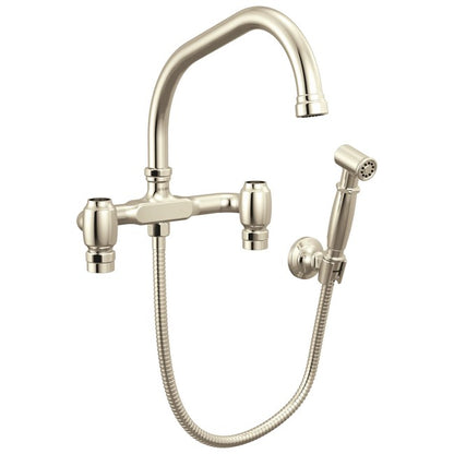 Brizo - Faircroft Wall Mount Bridge Faucet with Angled Spout and Side Sprayer - Less Handles