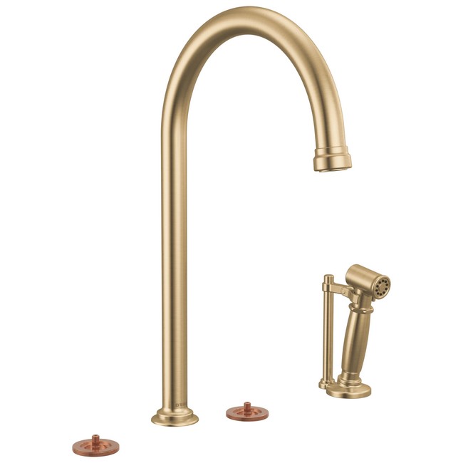 Brizo - Faircroft Widespread Faucet with Arc Spout and Side Sprayer - Less Handles
