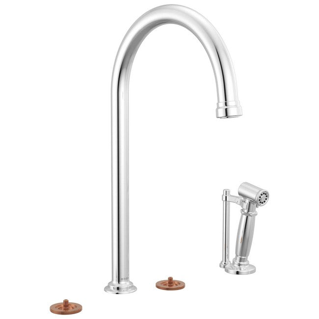 Brizo - Faircroft Widespread Faucet with Arc Spout and Side Sprayer - Less Handles