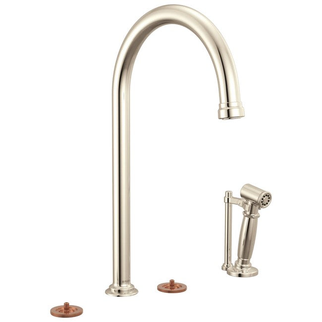 Brizo - Faircroft Widespread Faucet with Arc Spout and Side Sprayer - Less Handles