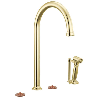 Brizo - Faircroft Widespread Faucet with Arc Spout and Side Sprayer - Less Handles