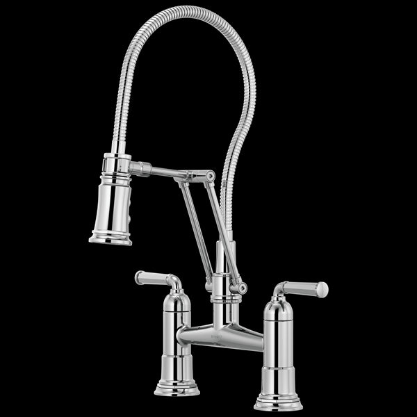 Brizo - Rook Articulating Bridge Faucet with Finished Hose
