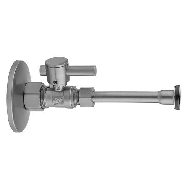 Jaclo - Quarter Turn Straight Pattern 5/8 Inch O.D. Compression (Fits 1/2 Inch Copper) x 3/8 Inch O.D. Toilet Supply Kit with Contempo Lever Handle, 20 Inch Supply Tube, Escutcheon