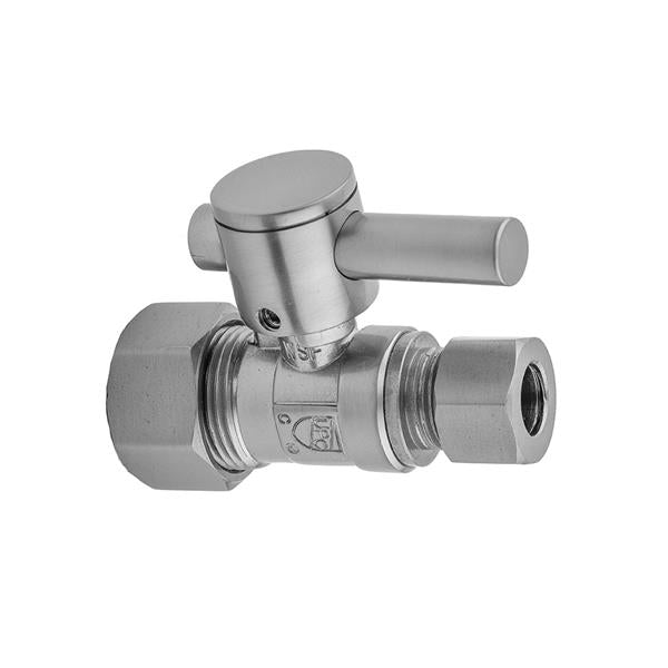 Jaclo - Quarter Turn Straight Pattern 5/8 Inch O.D. Compression (Fits 1/2 Inch Copper) x 3/8 Inch O.D. Supply Valve with Contempo Lever Handle