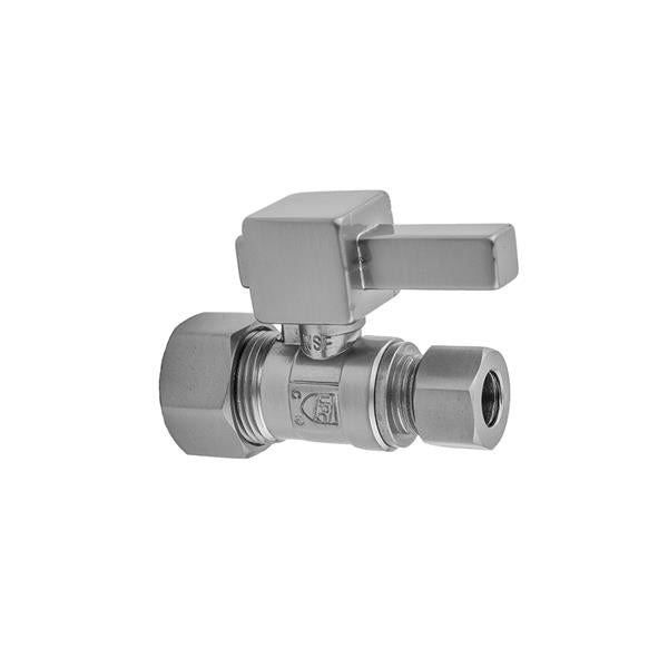 Jaclo - Quarter Turn Straight Pattern 5/8 Inch O.D. Compression (Fits 1/2 Inch Copper) x 3/8 Inch O.D. Supply Valve with Square Lever Handle