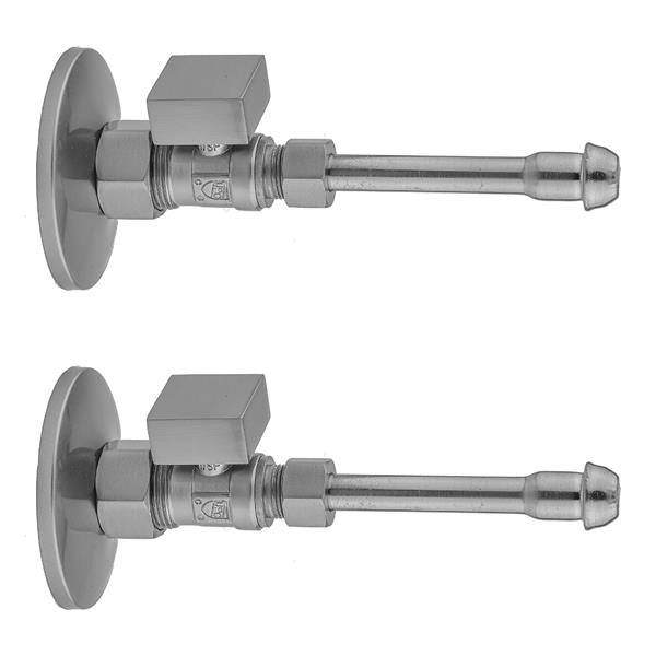 Jaclo - Quarter Turn Straight Pattern 5/8 Inch O.D. Compression (Fits 1/2 Inch Copper) x 3/8 Inch O.D. Faucet Supply Kit with Square Handle, 20 Inch Supply Tubes, Escutcheons