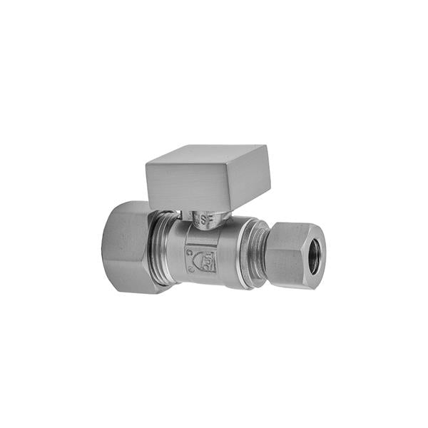 Jaclo - Quarter Turn Straight Pattern 5/8 Inch O.D. Compression (Fits 1/2 Inch Copper) x 3/8 Inch O.D. Supply Valve with Square Handle