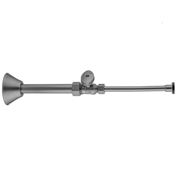 Jaclo - Quarter Turn Straight Pattern 5/8 Inch O.D. Compression (Fits 1/2 Inch Copper) X 3/8 Inch O.D. Toilet Supply Kit with Oval Handle, 20 Inch Supply Tube, Cover Tube, Escutcheon