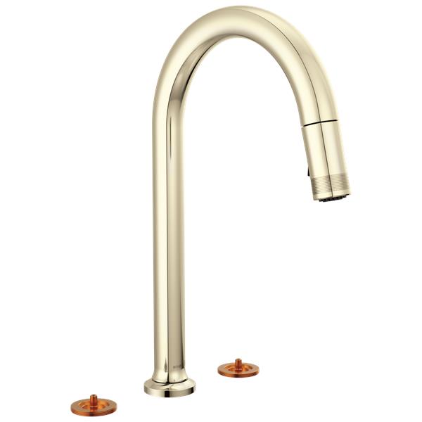 Brizo - Kintsu Widespread Pull-Down Faucet with Arc Spout - Less Handles