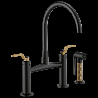 Brizo - Litze Bridge Faucet with Arc Spout and Industrial Handle